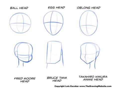 Head drawing shapes 01 | Form drawing, Drawing tips, Cartoon drawings