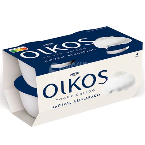 Oikos Danone Yogur Griego Natural Azucarado 4 X 110 G