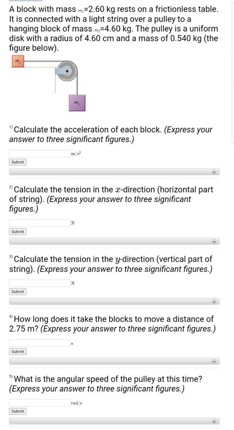 Answered A Block With Mass M₁ 260 Kg Rests On A Bartleby