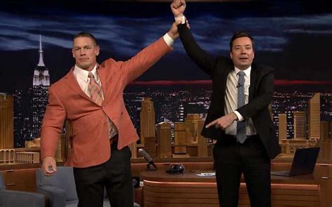 Wwe News John Cena Deadlifts Jimmy Fallon On The Tonight Show