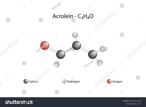 Molecular Formula Acrolein Acrolein Smallest Unsaturated Stock Vector