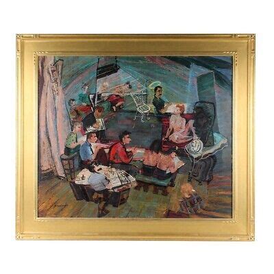 Post War Modern Fine Art Oil Portrait Sketch Class Scamanda Gerard Hans ...