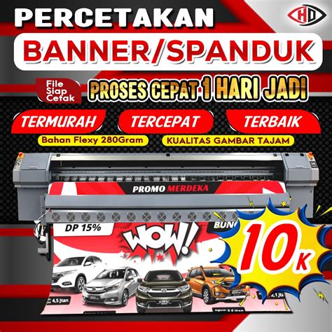 Jual CETAK SPANDUK BANNER BALIHO FLEXY 280g PROSES CEPAT 1 HARI JADI