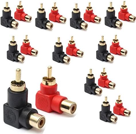 Rca Right Angle Adapter Gold Plated 2 Pack 90 Degree Rca Adapter Plug Connector