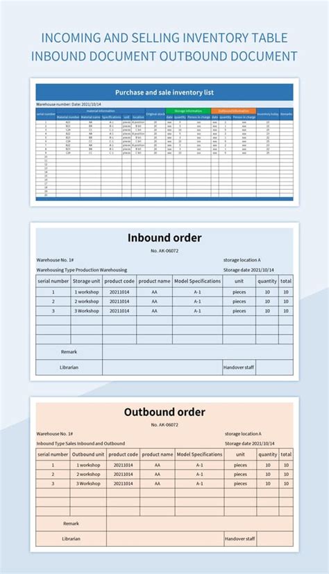 Free Inbound And Outbound Document Templates For Google Sheets And