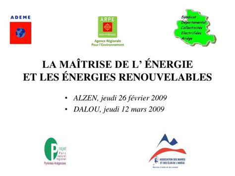 PPT LA MAÎTRISE DE L É NERGIE ET LES ÉNERGIES RENOUVELABLES