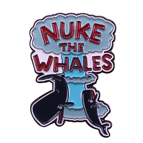 Funny Anime Cartoon Enamel Pins Cute Simpsons Nuke The Whales Brooches