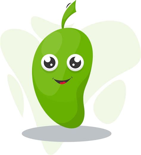 Diseño de dibujos animados de personaje de mascota de mango Vector