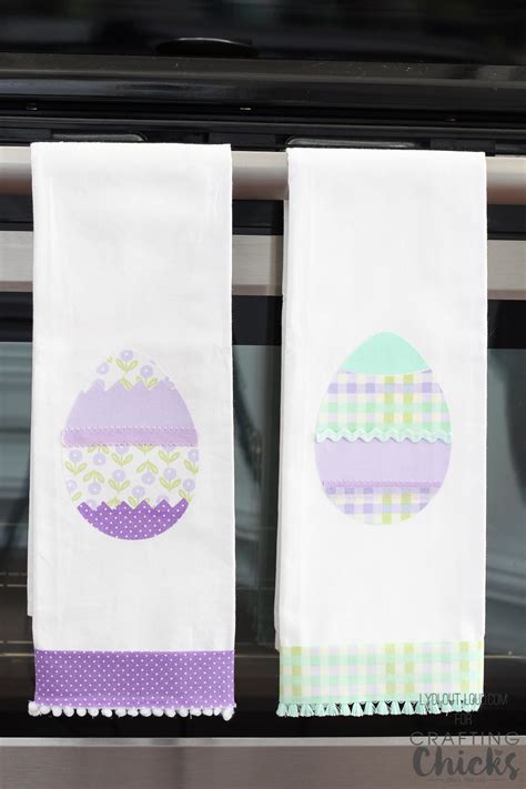 DIY No-Sew Easter Kitchen Towels - The Crafting Chicks