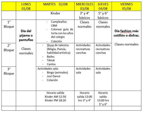 Comenz La Semana De Aniversario Revise El Calendario De Actividades