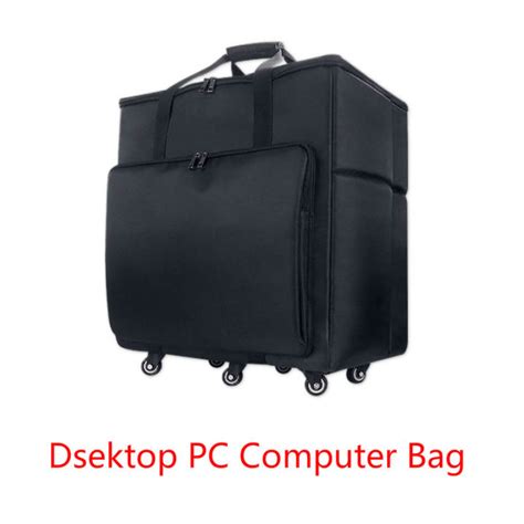 Desktop Pc Computer Travel Storage Carrying Case Bag With Wheels For