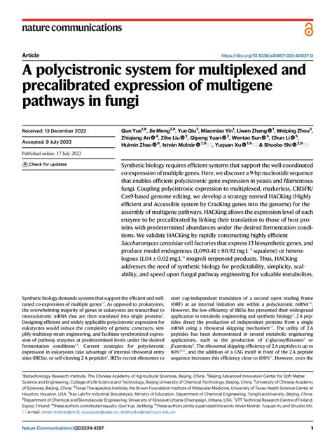 Pdf A Polycistronic System For Multiplexed And Precalibrated