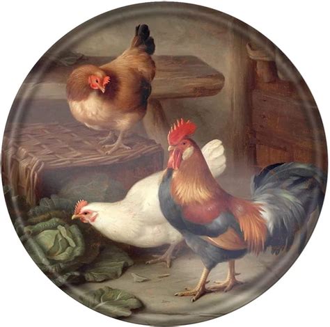 Nichpedr Metal Round Tin Sign Farmhouse Rooster Antique Tin