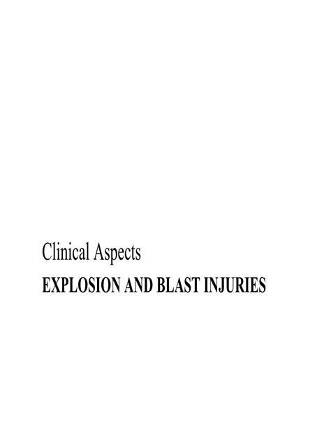 Clinical Aspects EXPLOSION And BLAST INJURIES Outline DocsLib