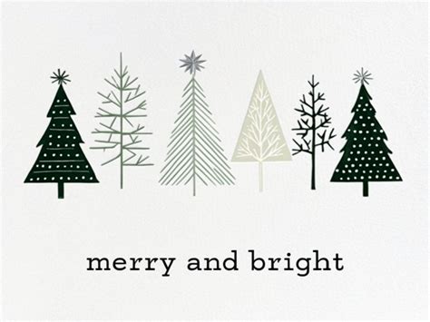 Minimalist Merry And Bright Christmas Tree Holiday Card Playground