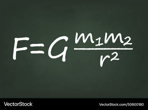 Newtons Law Of Universal Gravitation Formula Vector Image