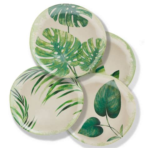 Leaf Design Melamine Dinner Plates Arco Style