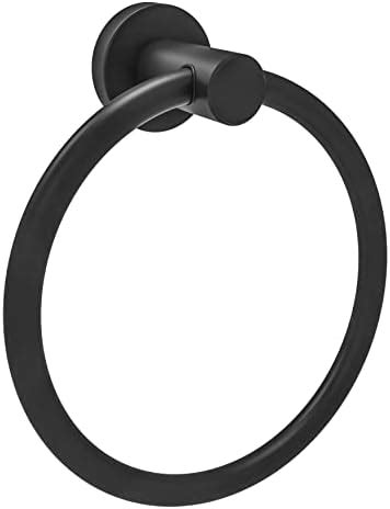 Bgl Black Towel Ring Wall Mounted Stainless Steel Rubber Round