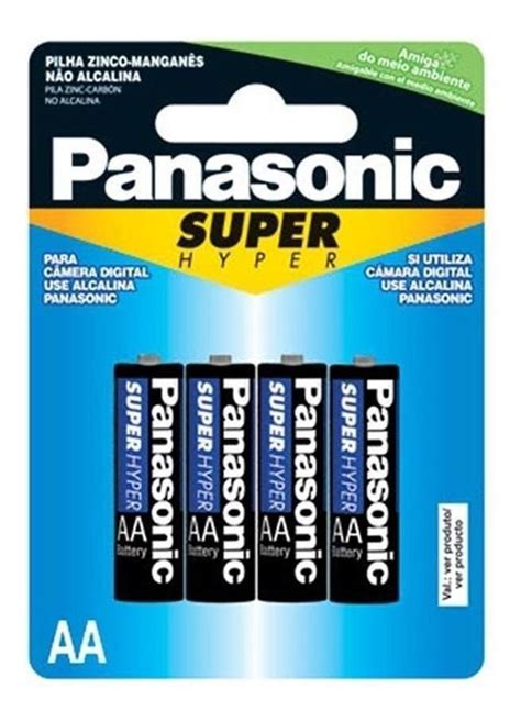 Pilha Aa Panasonic Super Hyper Um Sh Cil Ndrica Kit De Unidades