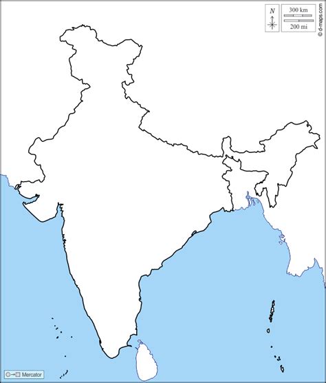 Blank Map India