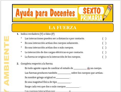 La Fuerza Para Sexto De Primaria Ayuda Para Docentes