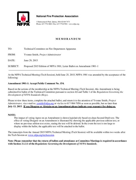 Fillable Online Amend Initial Tc Cover Memo Nfpa Fax Email Print