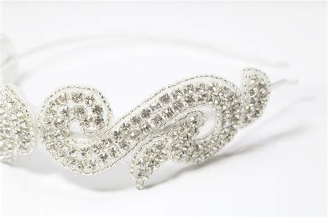 Crystal Rhinestone On Silver Metal Headband By Lovelikestyle