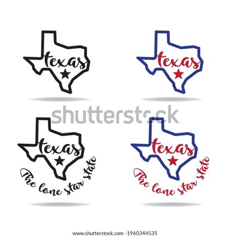 Texas Map Nickname Lone Star State เวกเตอร์สต็อก ปลอดค่าลิขสิทธิ์