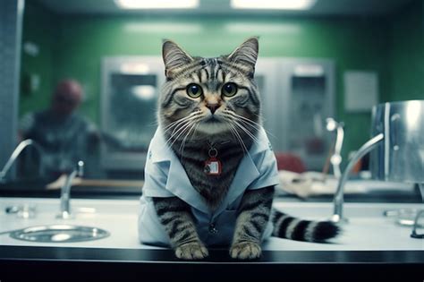 Premium AI Image | Cat manager in a suit sitting in the office ...