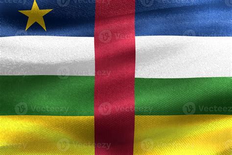 Bandera De La República Centroafricana Bandera De Tela Ondeante Realista 7292278 Foto De Stock