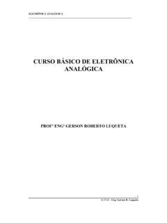 CURSO BÁSICO DE ELETRÔNICA ANALÓGICA Professor curso b 193 sico