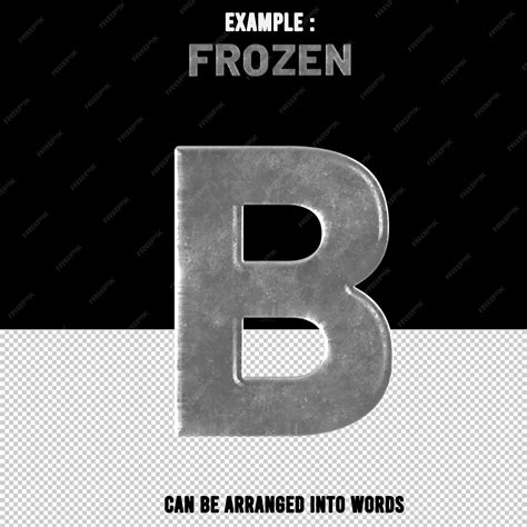 Premium PSD | B letter text effect ice