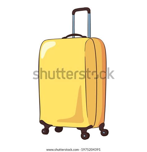 Hand Drawn Yellow Suitcase Line Drawing Stock Vector Royalty Free