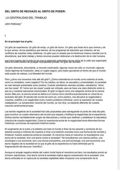 Pdf Holloway Del Grito De Rechazo Al Grito De Poder La Centralidad Del Trabajo Dokumentips