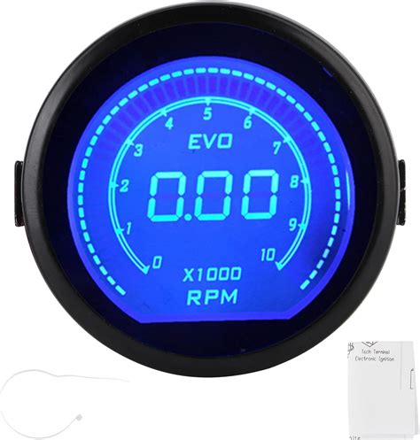 Keenso 12V Tacómetro del Velocímetro del Coche 2 Pulgadas 52 Mm LCD