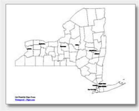 Printable New York Maps State Outline County Cities In Printable