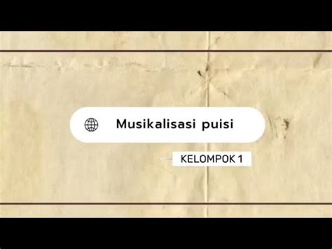 Musikalisasi Puisi Pada Suatu Hari Nanti Youtube