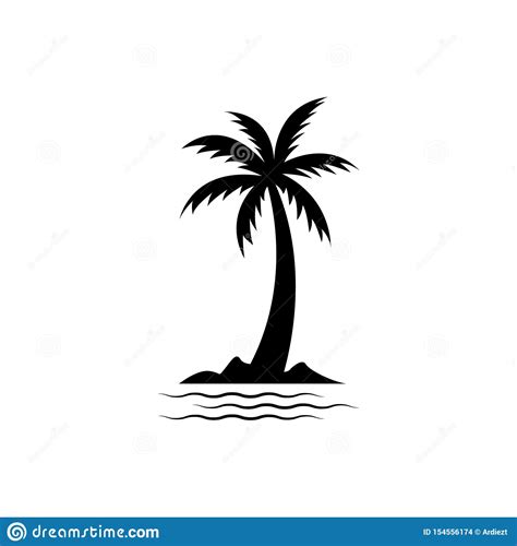 Palm Tree Silhouette Icon Simple Flat Vector Illustration Ilustra O