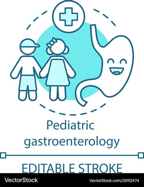 Pediatric Gastroenterology Concept Icon Royalty Free Vector