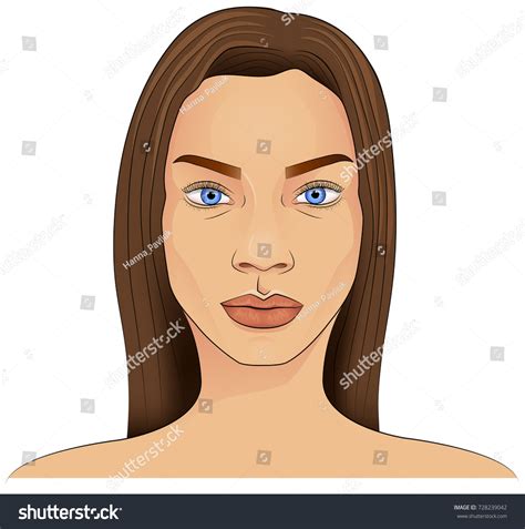 Woman Face Cartoon Illustration Stock Vector Royalty Free 728239042