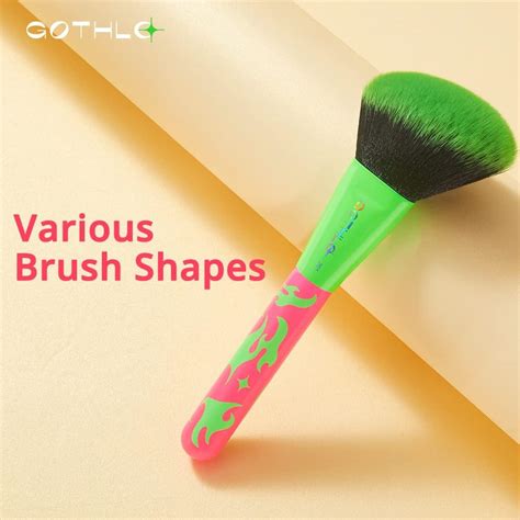 Gothlo Pink Rainbow Makeup Brush Professional Rounded Slant Brush For