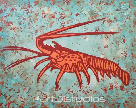 Florida Spiny Lobster Art Print Florida Keys Art Colorful Wall Art