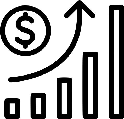 Download Hd Vector Black And White Growth Stock Inflation Svg Png