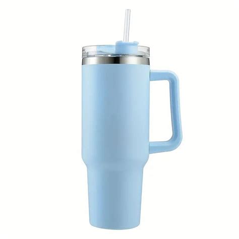 Walmart 40 oz Blue Stainless Steel Tumbler with Reusable Straw, Ideal ...