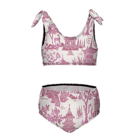 Zen Garden Pink Girl S 2 Piece Bikini Set Beach Sport Swimsuit Swimwear 7 9Y120cm Walmart