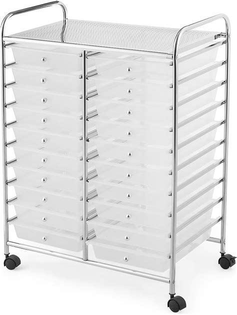 Medimall 20 Drawers Rolling Storage Cart Multipurpose