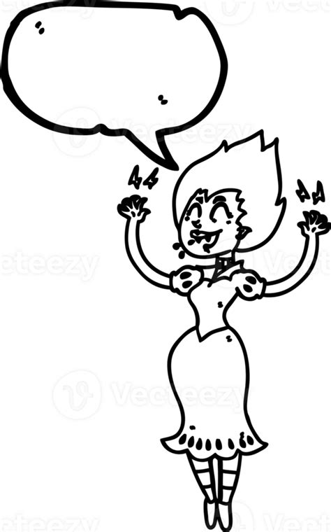 Hand Drawn Speech Bubble Cartoon Vampire Girl Icon 40825393 Png