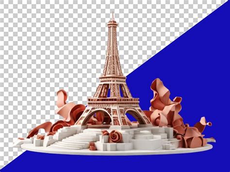 Premium Psd 3d Eiffel Tower On Transparent Background