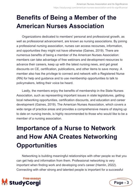 American Nurses Association And Its Significance Free Essay Example