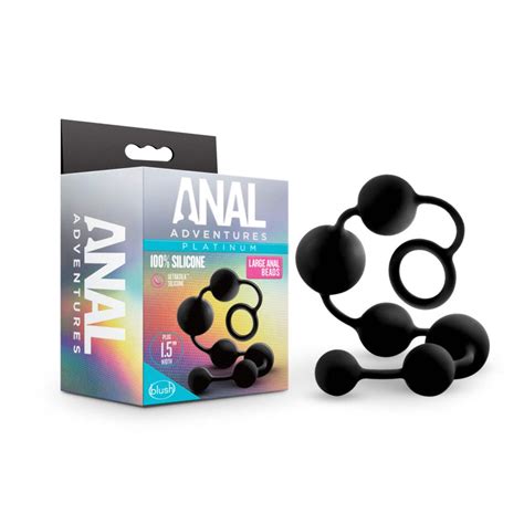 Blush Anal Adventures Platinum Silicone Anal Beads Large Black